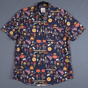 RSVLTS Ron Swanson Shirt Greatness Mens 2XL Parks Recreation Button KunuFlex XXL